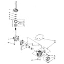 Whirlpool LA5580XSG1 brake, clutch, gearcase, motor and pump diagram