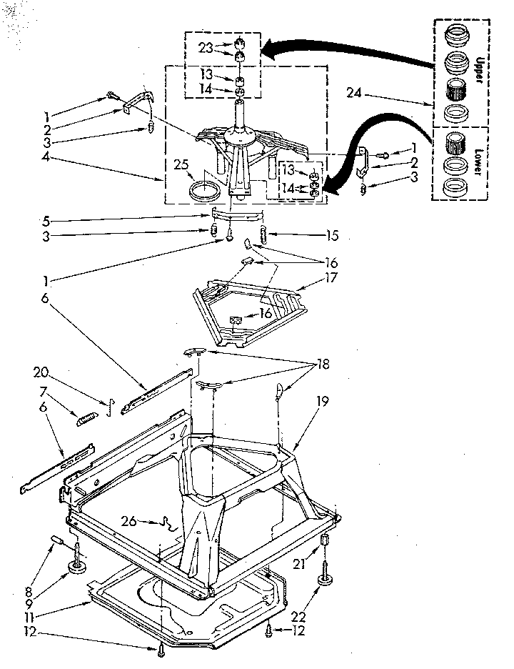 Whirlpool LA5580XSN1 machine base diagram