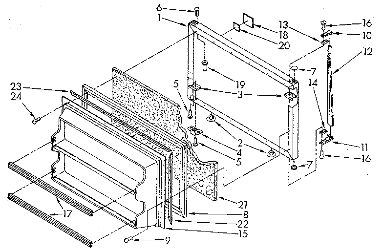 Whirlpool ET16ZKXWW00 freezer door diagram