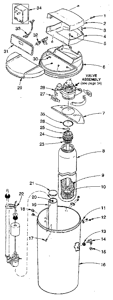 Kenmore 6253485001 softener assembly diagram