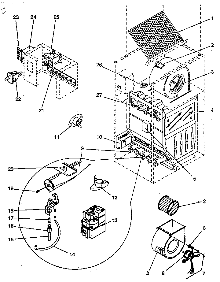 ICP NDG1050DD04 functional replacement parts diagram
