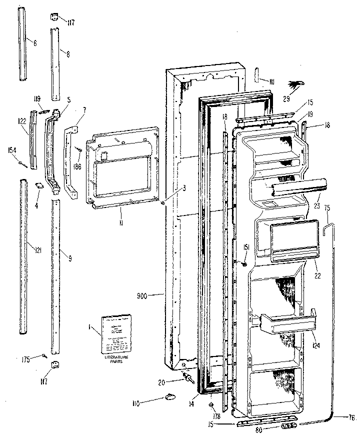 Kenmore 3639507784 freezer door diagram