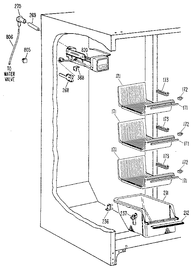 Kenmore 3639507784 freezer section diagram