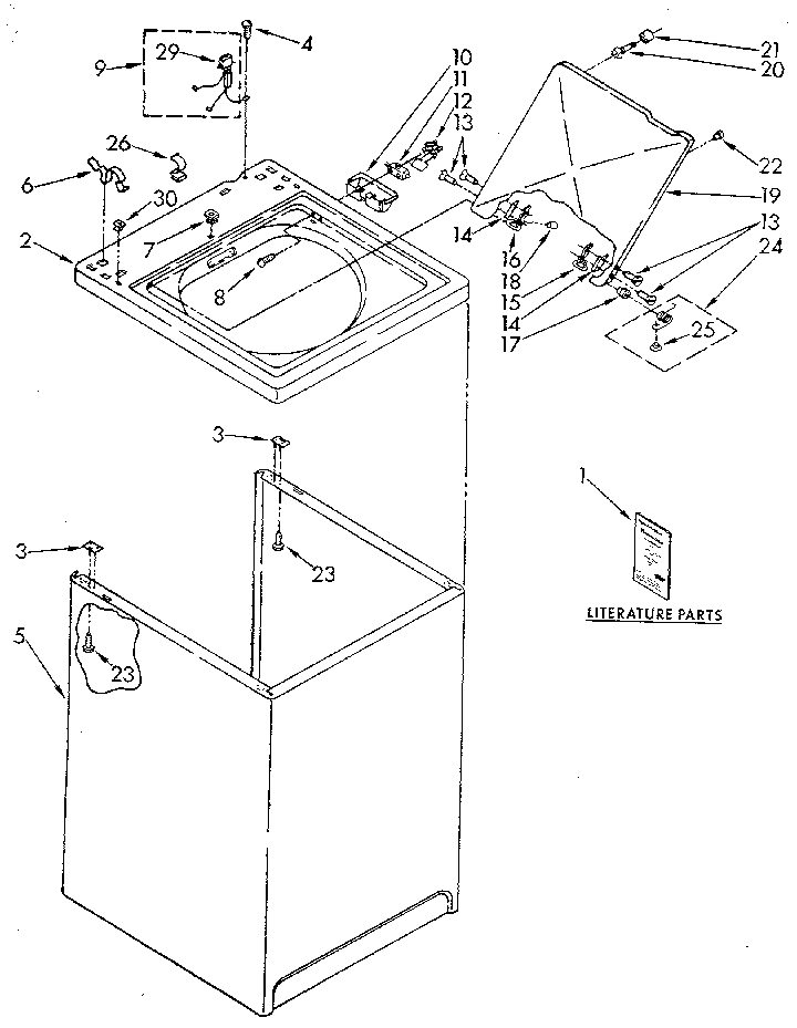 Kenmore 11081863620 top and cabinet diagram