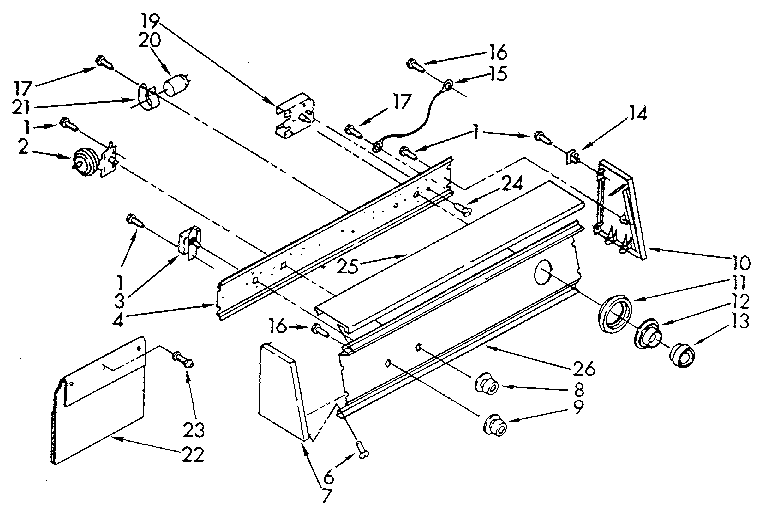 Kenmore 11081863620 console panel diagram