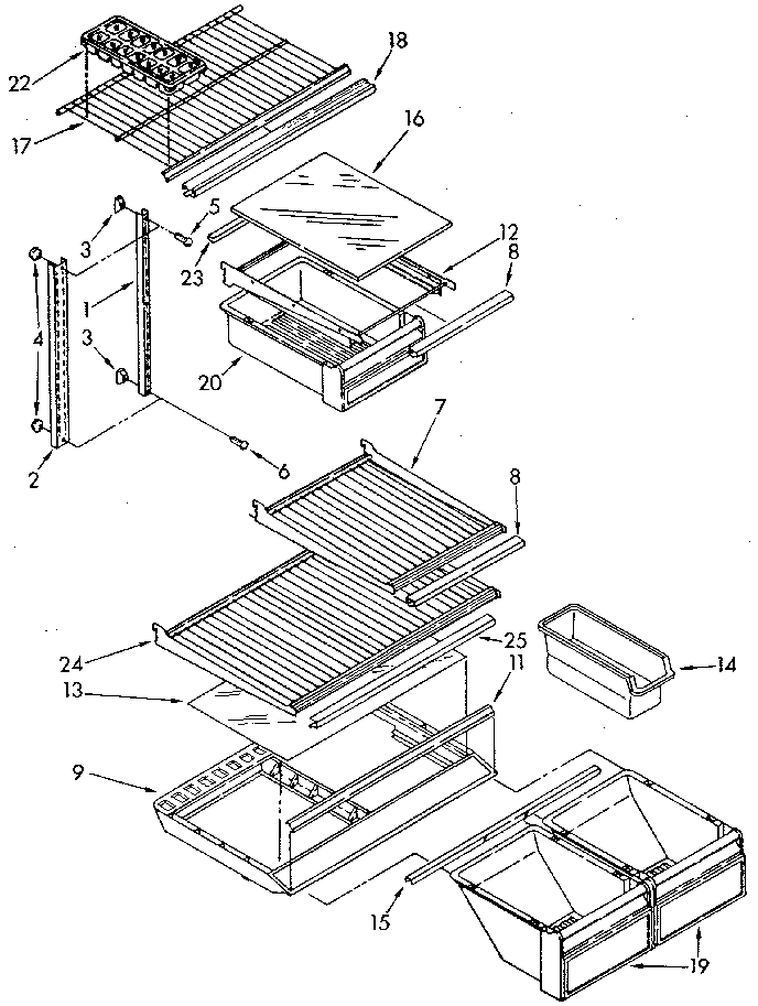 Kenmore 1069600580 shelf diagram