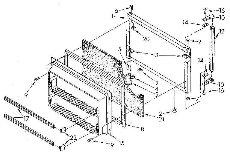 Kenmore 1069600580 freezer door diagram