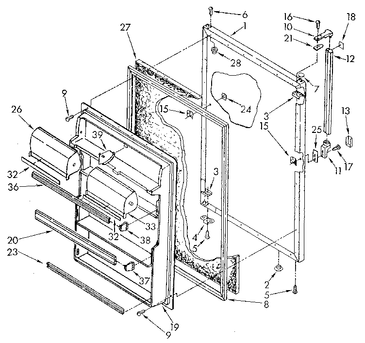 Kenmore 1069600580 refrigerator door diagram