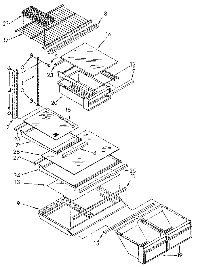 Kenmore 1068650612 shelf diagram