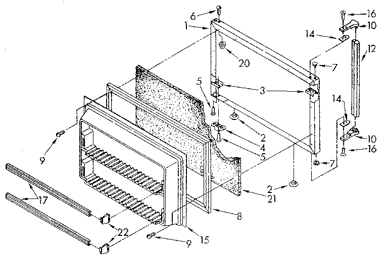 Kenmore 1068650612 freezer door diagram