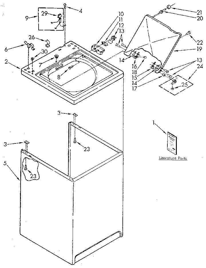 Kenmore 11081864720 top and cabinet diagram