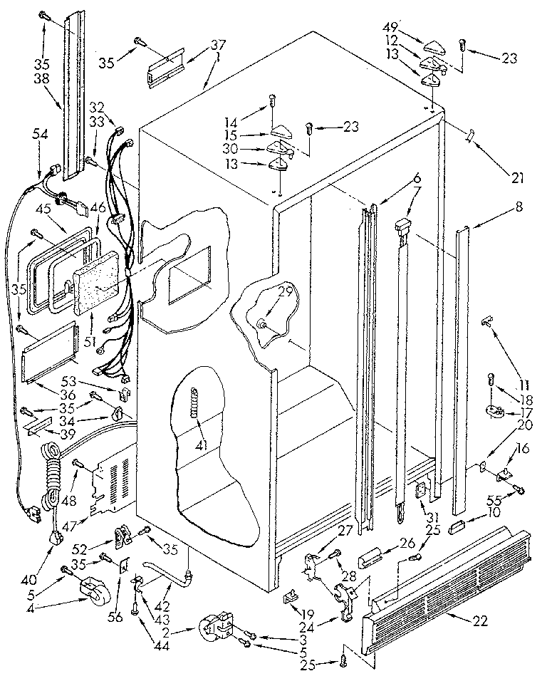Whirlpool ED25DQXVN00 cabinet diagram