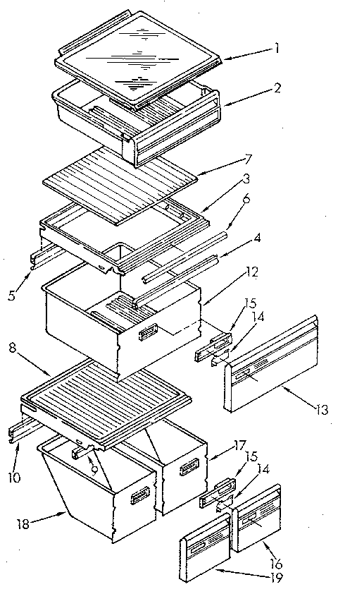 Whirlpool ED25DQXVN00 shelf diagram
