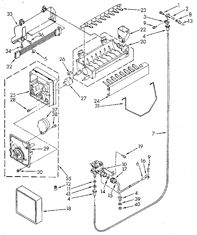 Whirlpool ED25DQXVN00 icemaker diagram