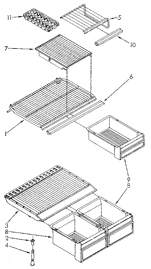 Whirlpool ET18NKXWM01 shelf diagram