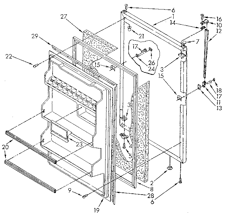 Whirlpool ET18NKXWM01 refrigerator door diagram