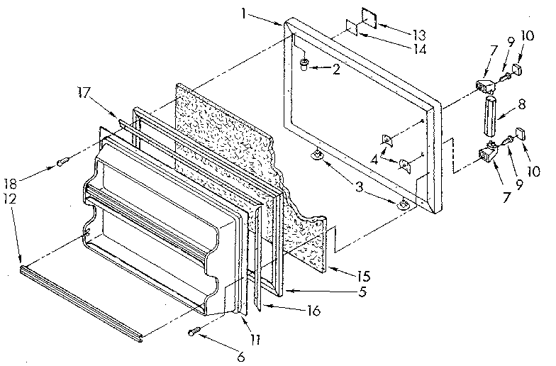 Whirlpool ET18SKRWN01 freezer door diagram