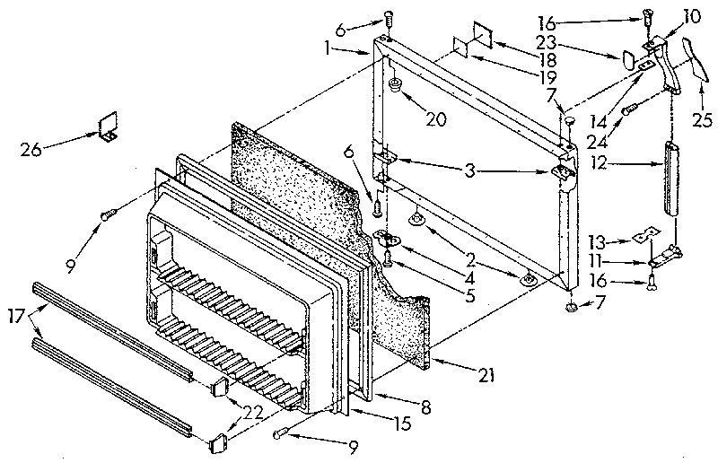 Whirlpool ET22DMXVW00 freezer door diagram