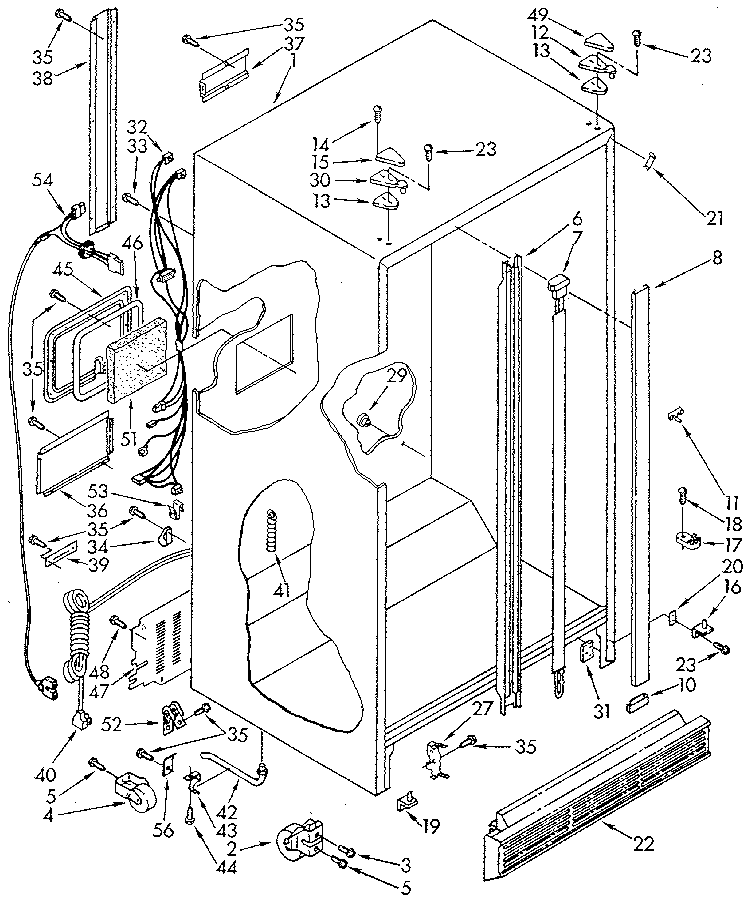 Whirlpool ED25DQXVN04 cabinet diagram