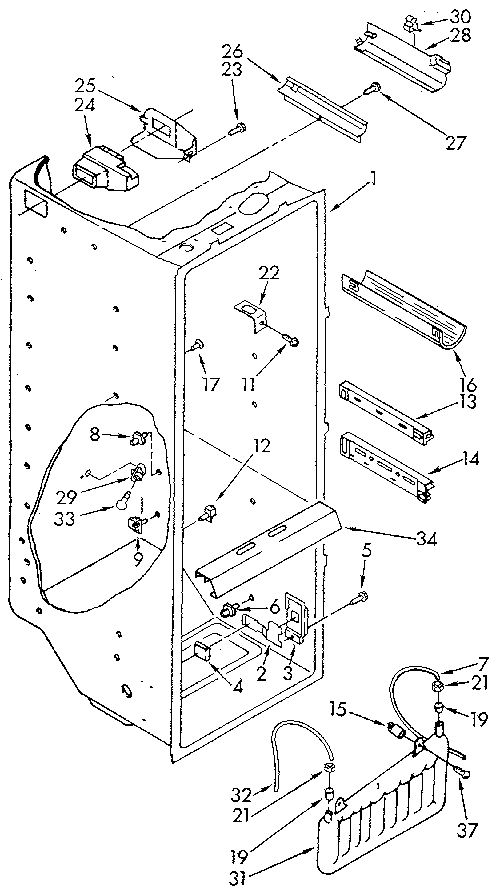 Whirlpool ED25DQXVN04 refrigerator liner diagram