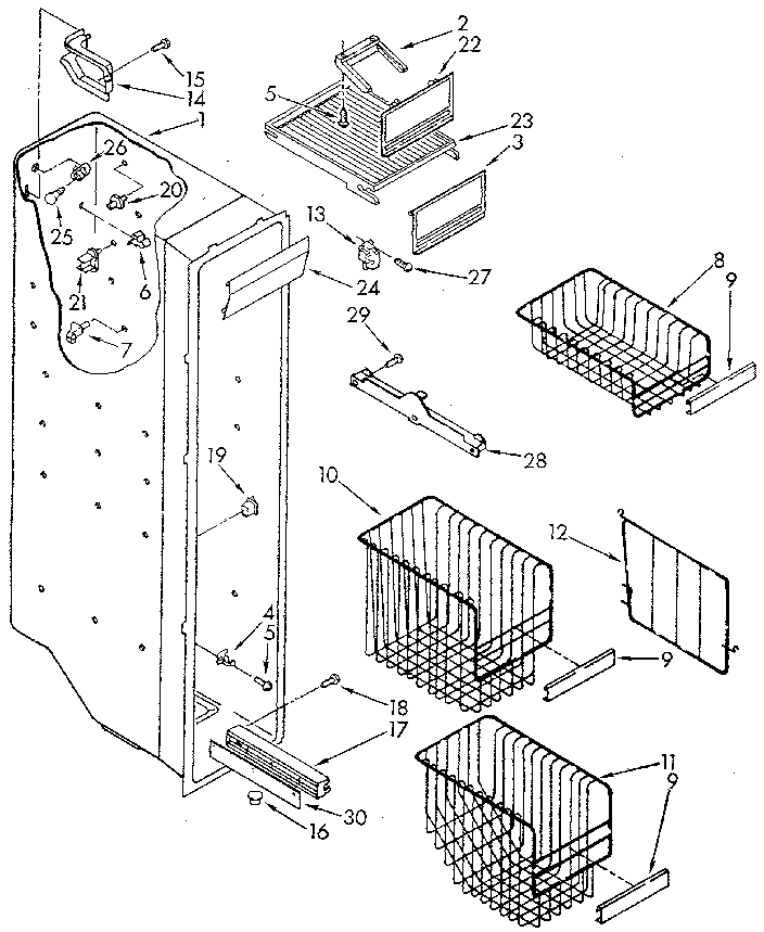 Whirlpool ED25DQXVN04 freezer liner diagram