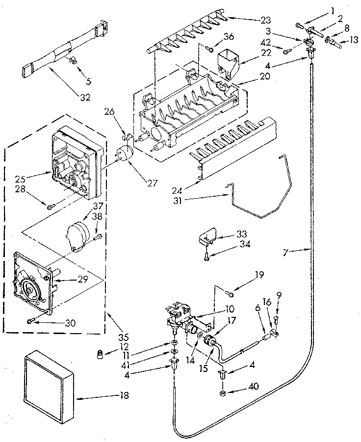 Whirlpool ED25DQXVN04 icemaker diagram