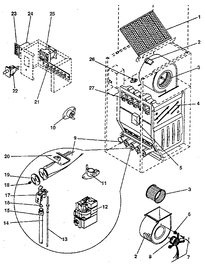 Sears 867766162 functional replacement parts diagram