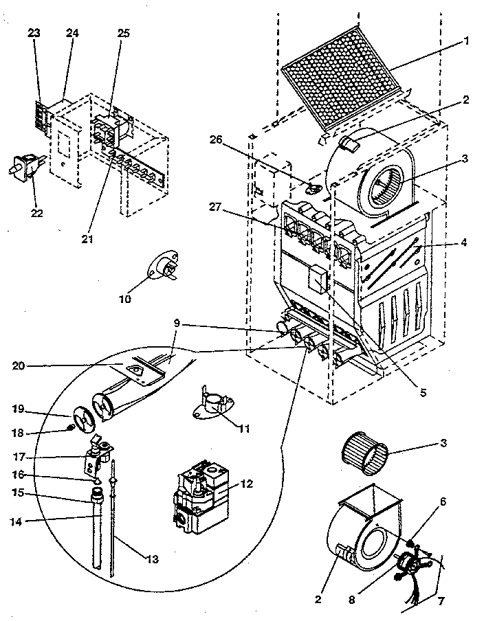 Sears 867766113 functional replacement parts diagram