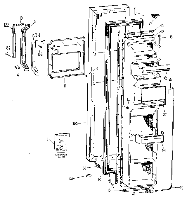 Kenmore 3639517984 freezer door diagram