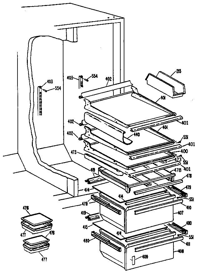 Kenmore 3639517984 fresh food section diagram