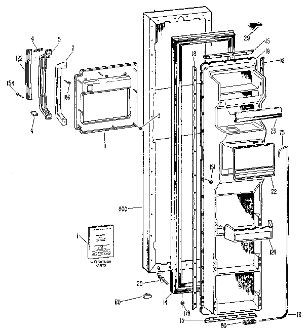 Kenmore 3639517924 freezer door diagram