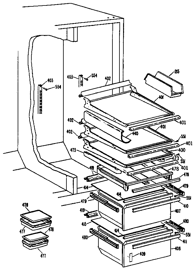 Kenmore 3639517924 fresh food section diagram