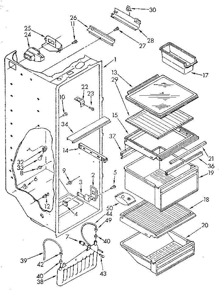 Kenmore 1069512610 refrigerator liner diagram