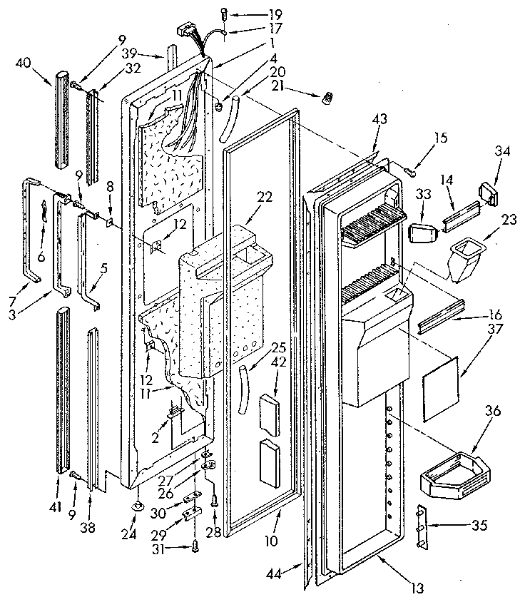 Kenmore 1069512610 freezer door diagram