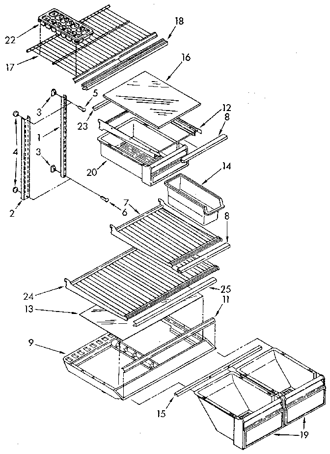 Kenmore 1069600511 shelf diagram
