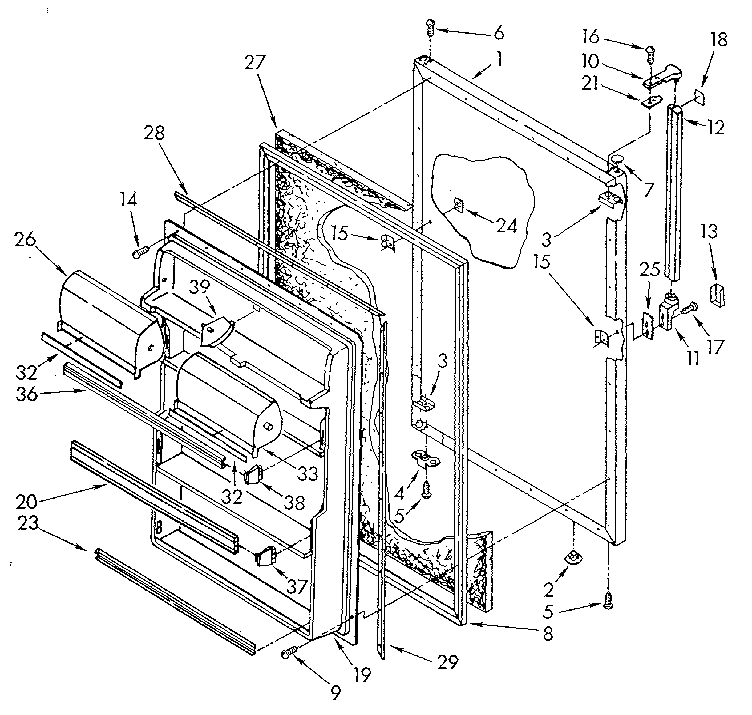 Kenmore 1069600511 refrigerator door diagram