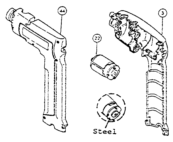 Makita 6093WD change on motor and housing, type 2 diagram