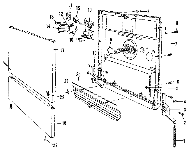 Kenmore 5871400190 door details diagram
