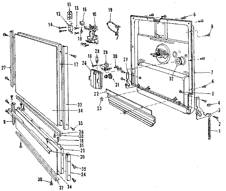 Kenmore 5871530590 door details diagram