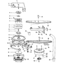 Kenmore 5871530590 motor, heater, & spray arm details diagram