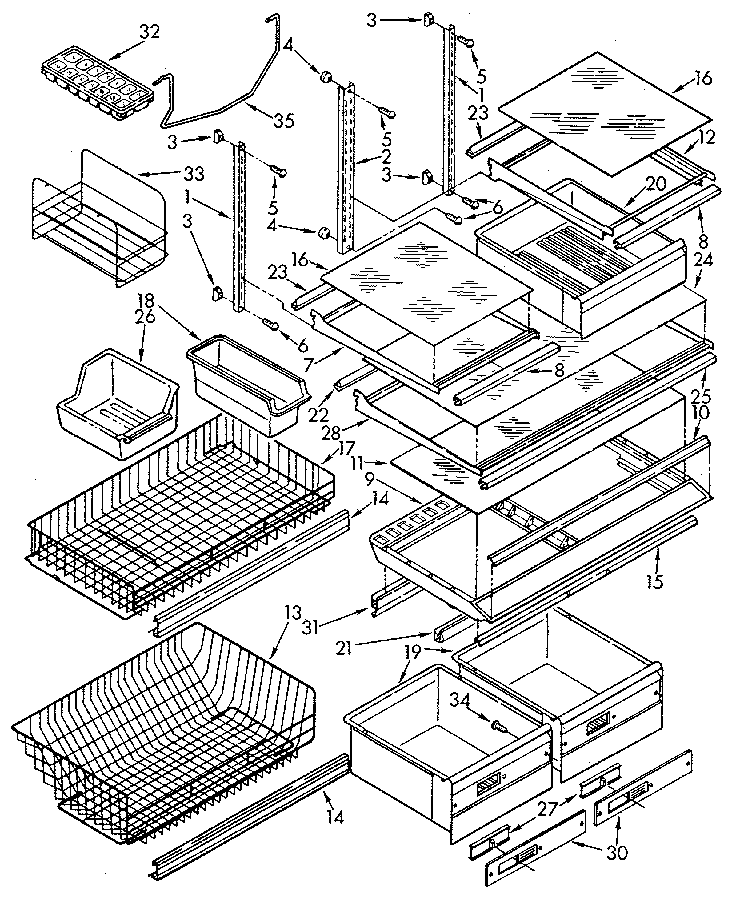 Whirlpool EB22DKXWN00 shelf diagram