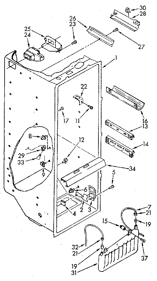 Whirlpool ED25DQXVG06 refrigerator liner diagram