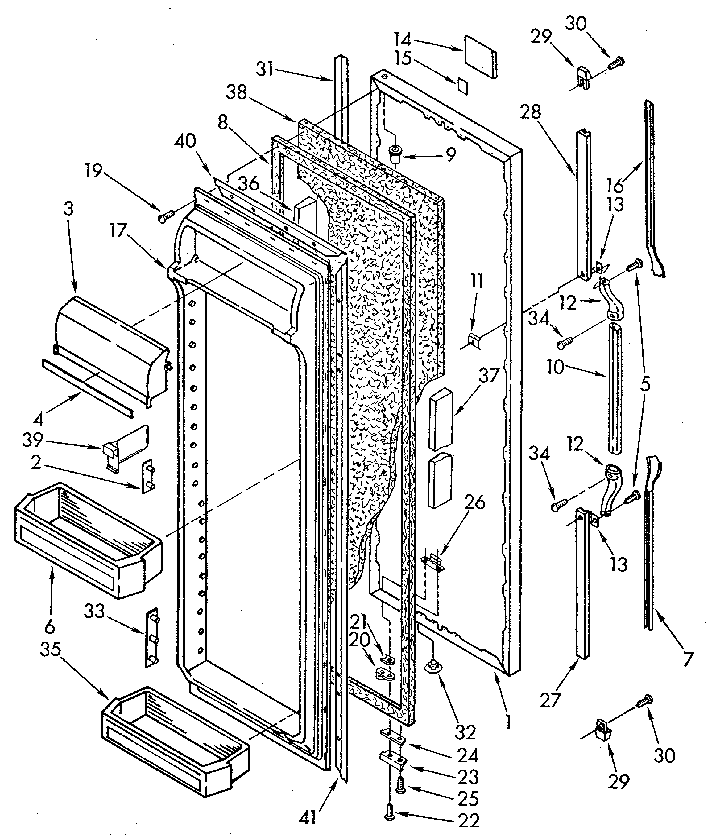 Whirlpool ED25DQXVG06 refrigerator door diagram
