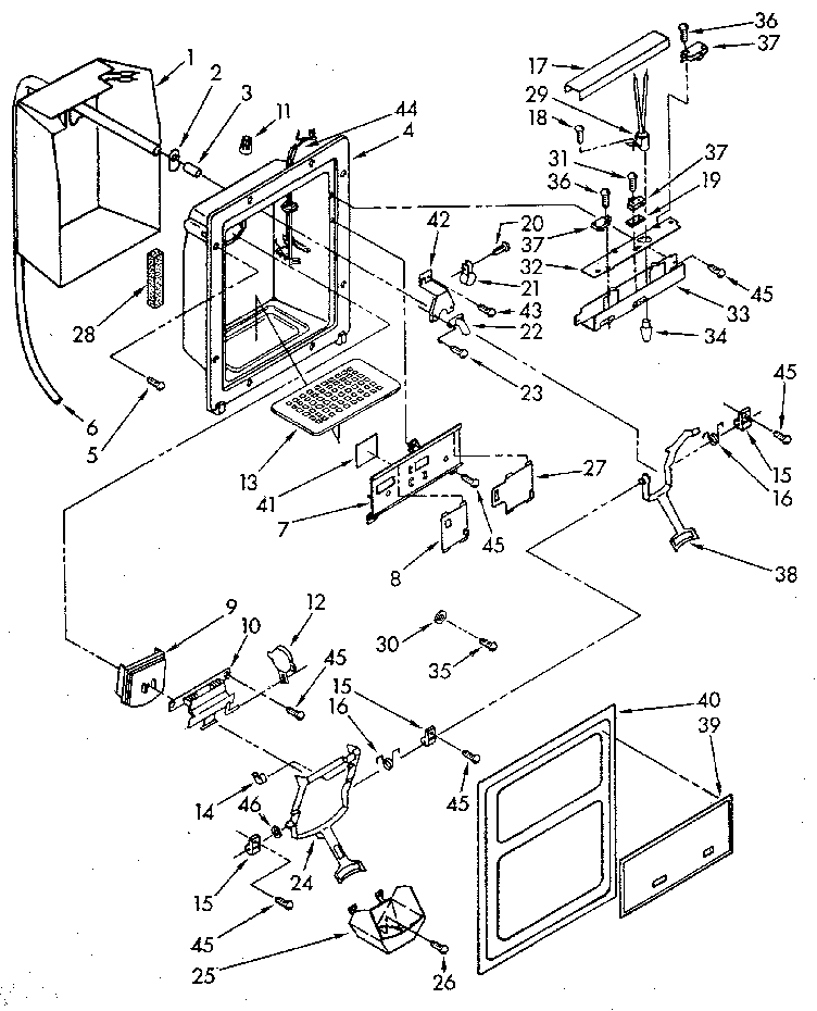 Whirlpool ED25DQXVG06 dispenser front diagram