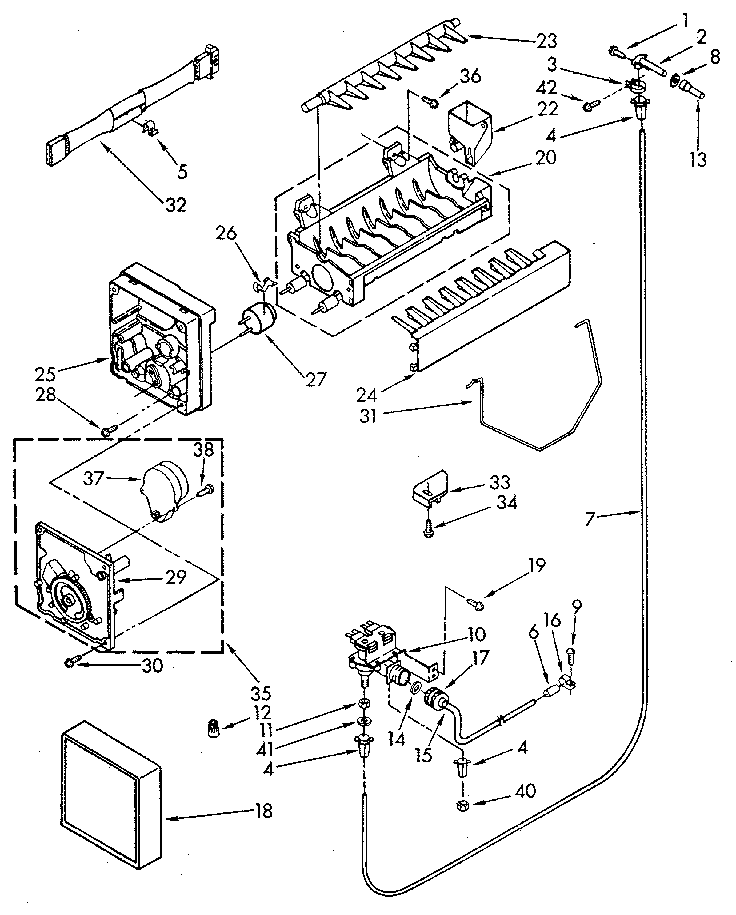 Whirlpool ED25DQXVG06 icemaker diagram