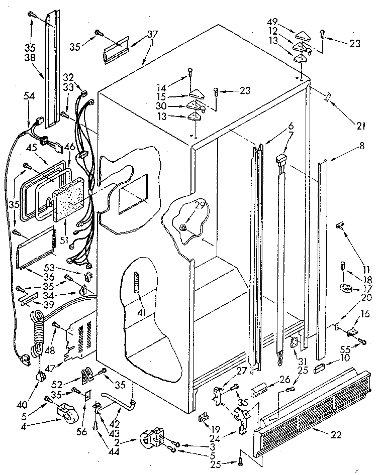 Whirlpool ED25DQXVN01 cabinet diagram