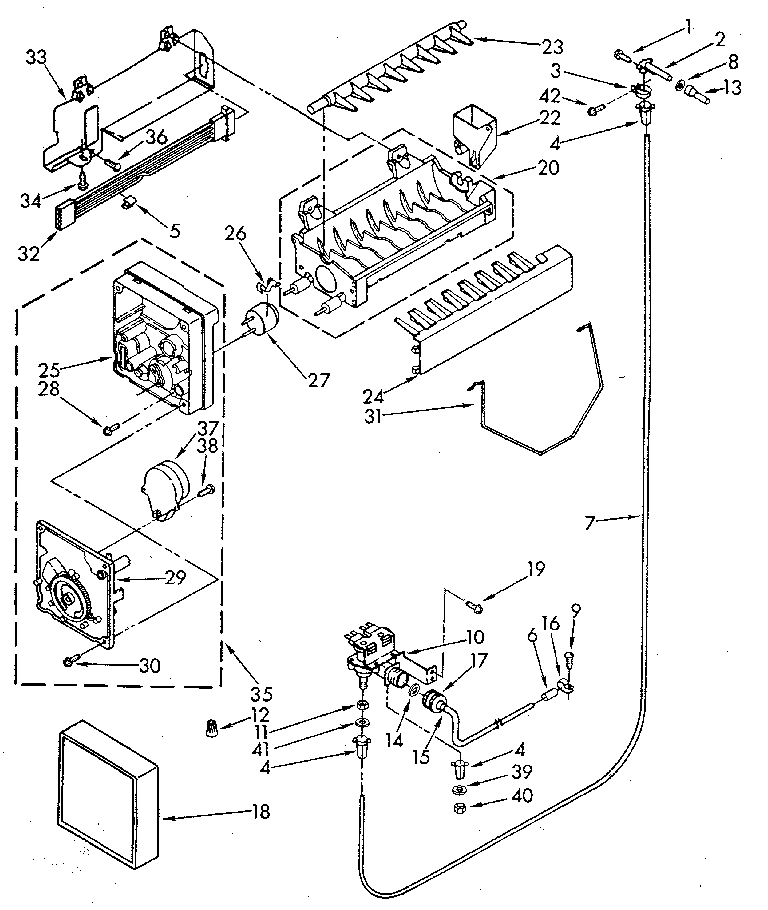 Whirlpool ED25DQXVN01 icemaker diagram