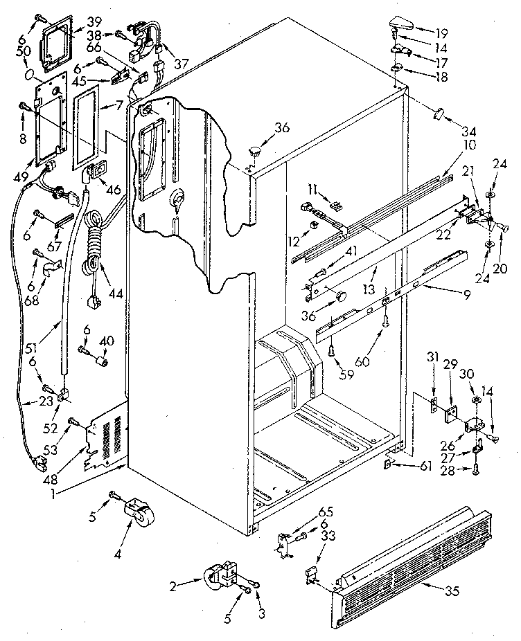 Whirlpool ET22DMXVG01 cabinet diagram