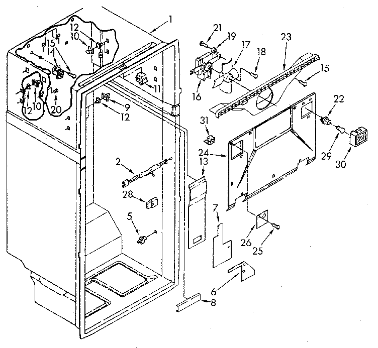 Whirlpool ET22DMXVG01 liner diagram