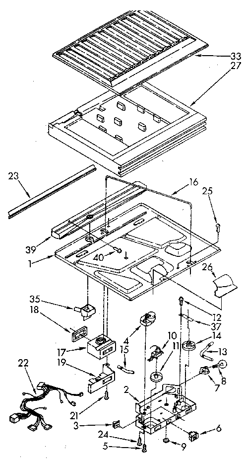 Whirlpool ET22DMXVG01 compartment separator diagram